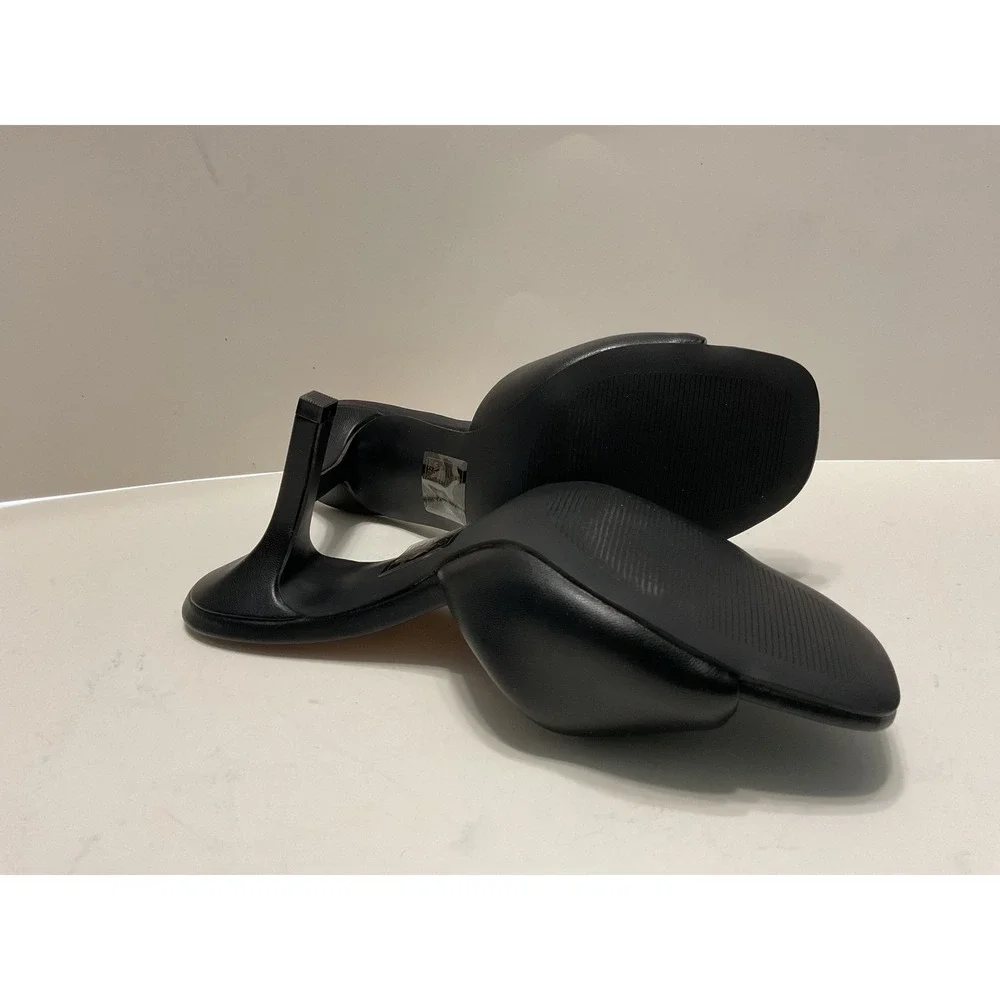 Pink Lily Black Padded Slide Sandals - Sleek Open Toe